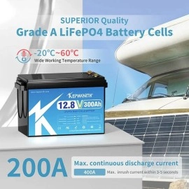 Акумулятор Kepworth LiFePO4 12V/300AH, 3840W*h (літій-залізо-фосфатний акумулятор для ДБЖ (UPS))