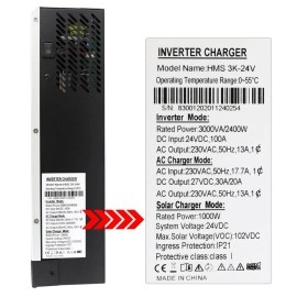 Гібридний інвертор Powmr 2400W HMS-3K-24V, 24 В, 2400 Вт (безперебійник, UPS, ДБЖ)