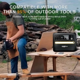 Зарядна станція TALLPOWER V2400, 2400 Вт, 2160 Вт*год (електростанція для дому, UPS, ДБЖ), сірий