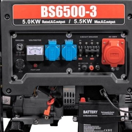 Генератор бензиновий трифазний 5 кВт Bison BS6500-3