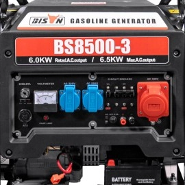 Генератор бензиновий трифазний 6 кВт Bison BS8500-3