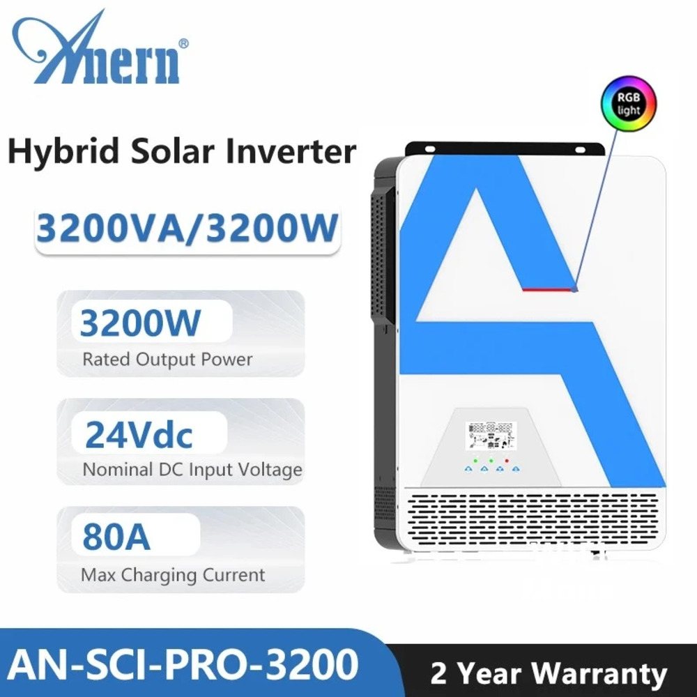 Гібридний інвертор Anern AN-SCI-PRO-3200, 24 В, 3200 Вт (безперебійник, UPS, ДБЖ)