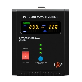 ДБЖ LogicPower LPY-PSW-1000VA+ (700Вт) 10A/20A з правильною синусоїдою 12V