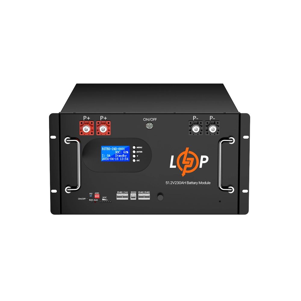 Акумулятор LP LiFePO4 51,2V - 230 Ah (11776Wh) (Smart BMS 200A) с LCD RM AB RS485/CAN