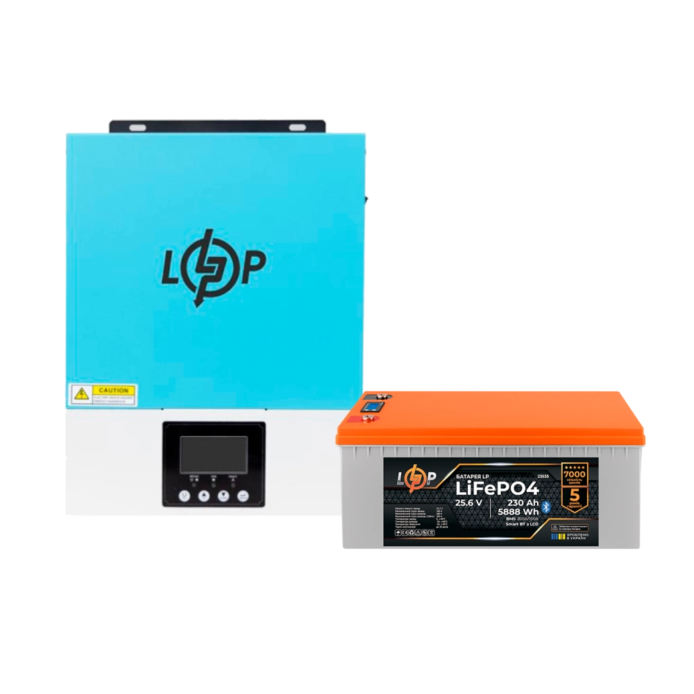Комплект резервного живлення LogicPower W3000 + літієва (LiFePO4) батарея 5888Wh