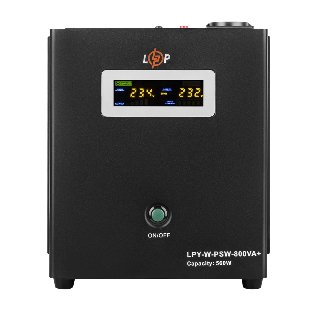 ДБЖ з правильною синусоїдою 12V LPY-W-PSW-800VA+(560Вт)5A/15A