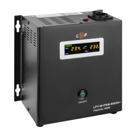 ДБЖ з правильною синусоїдою 12V LPY-W-PSW-800VA+(560Вт)5A/15A