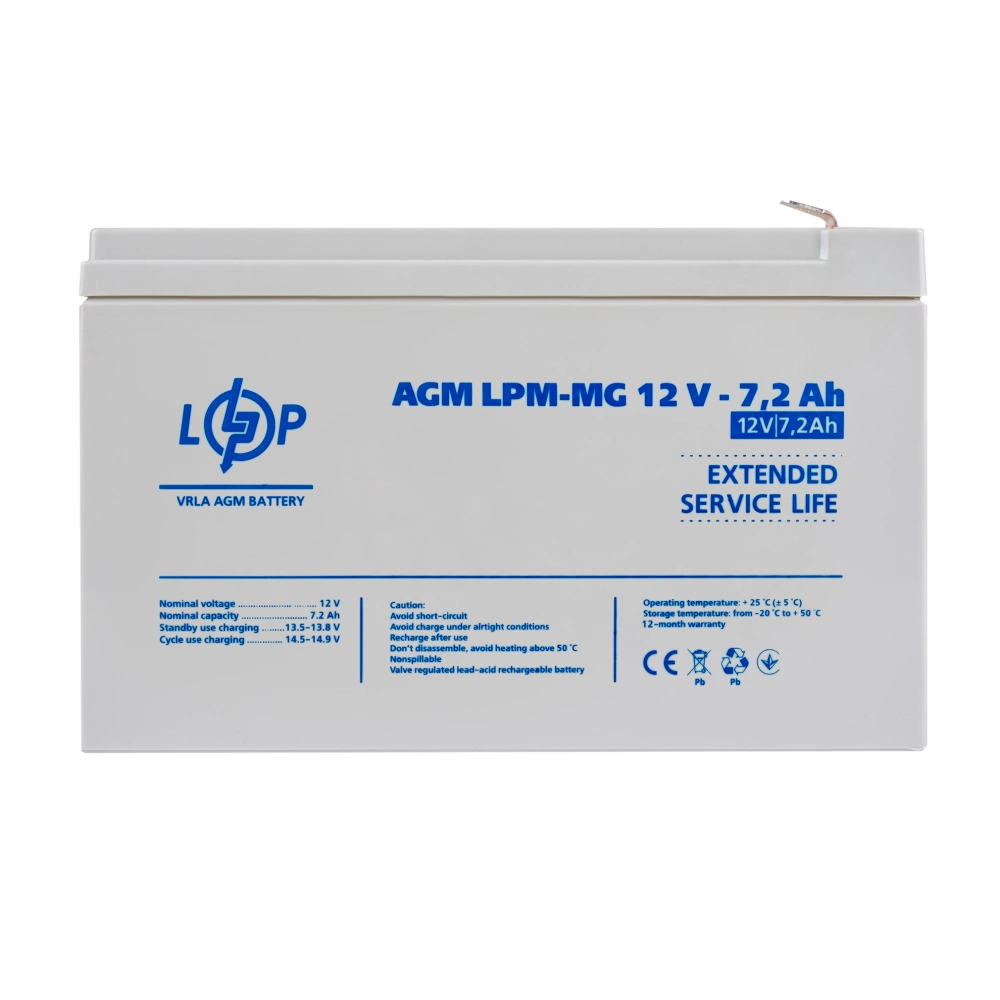 Акумулятор мультигелевий LPM-MG 12V - 7.2 Ah
