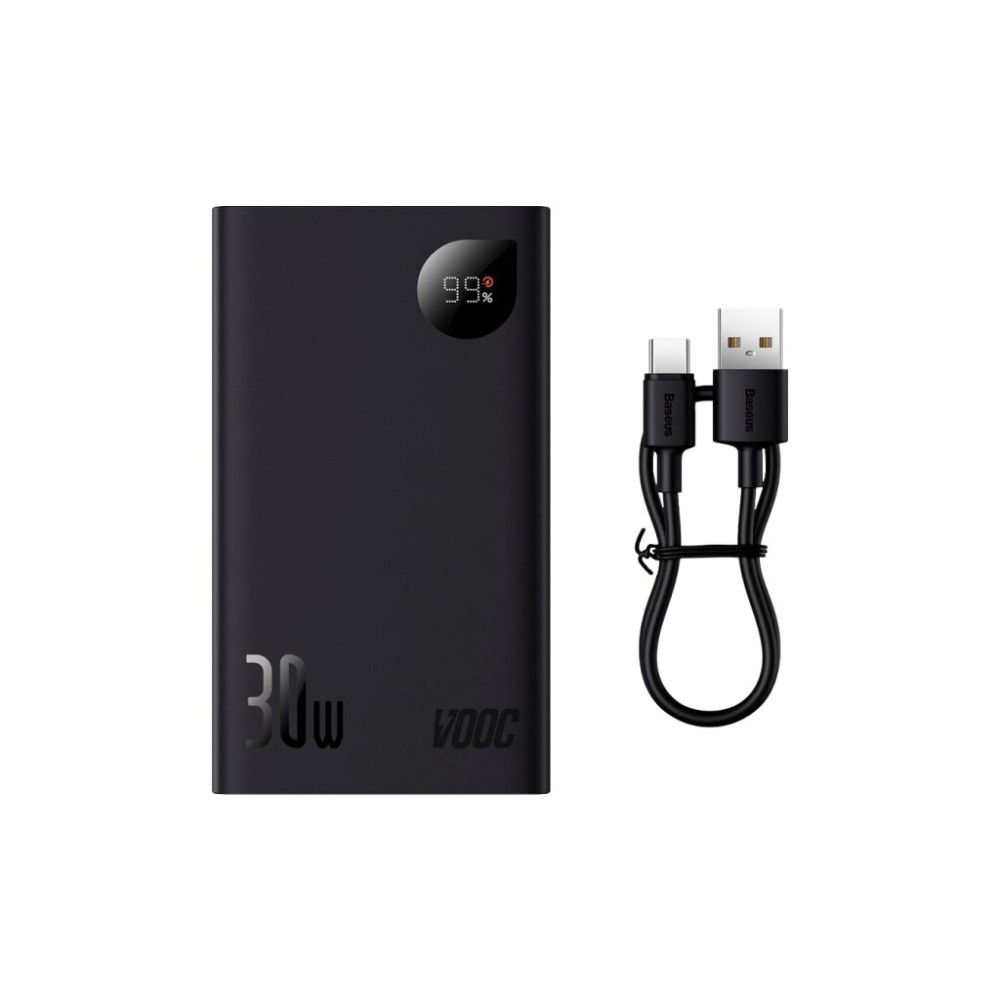 Зовнішній акумулятор Baseus Adaman 2 Metal Digital Display 30W 20000mAh Чорний (VOOC) (PPAD050001)